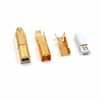 24K Gold plated USB-B plug